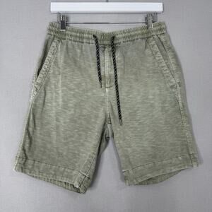 DEVRED 1902 Mens Shorts EU 38 Green 100% Cotton Acid Wash 8" Pull On Old Money
